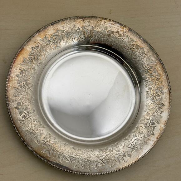 Antique 1885 Victorian Silver Plate Covered Butter Trinket Dish Ivy Rd 27552 - Picture 6 of 8